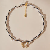 Black/White Butterfly Necklace